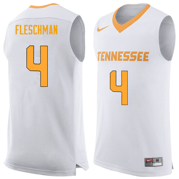 Men #4 Jacob Fleschman Tennessee Volunteers College Basketball Jerseys Sale-White